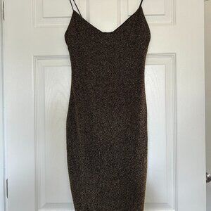 Mind Code Black and Gold Shimmer Dress